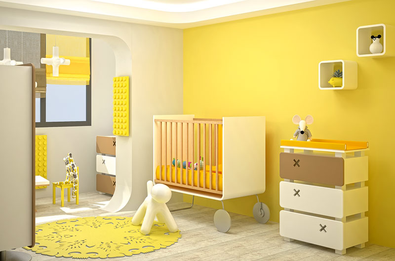 رنگ زرد اتاق کودک