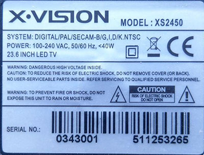 XS2450 | تعمیرات | ایکس ویژن | مانیتور | تلویزیون