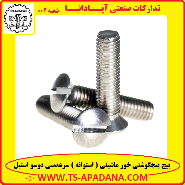 پیچ سر عدسی استیل+پیچ گل عدسی استیل+پیچ دوسو سرعدسی استیل+پیچ عدسی استنلس استیل