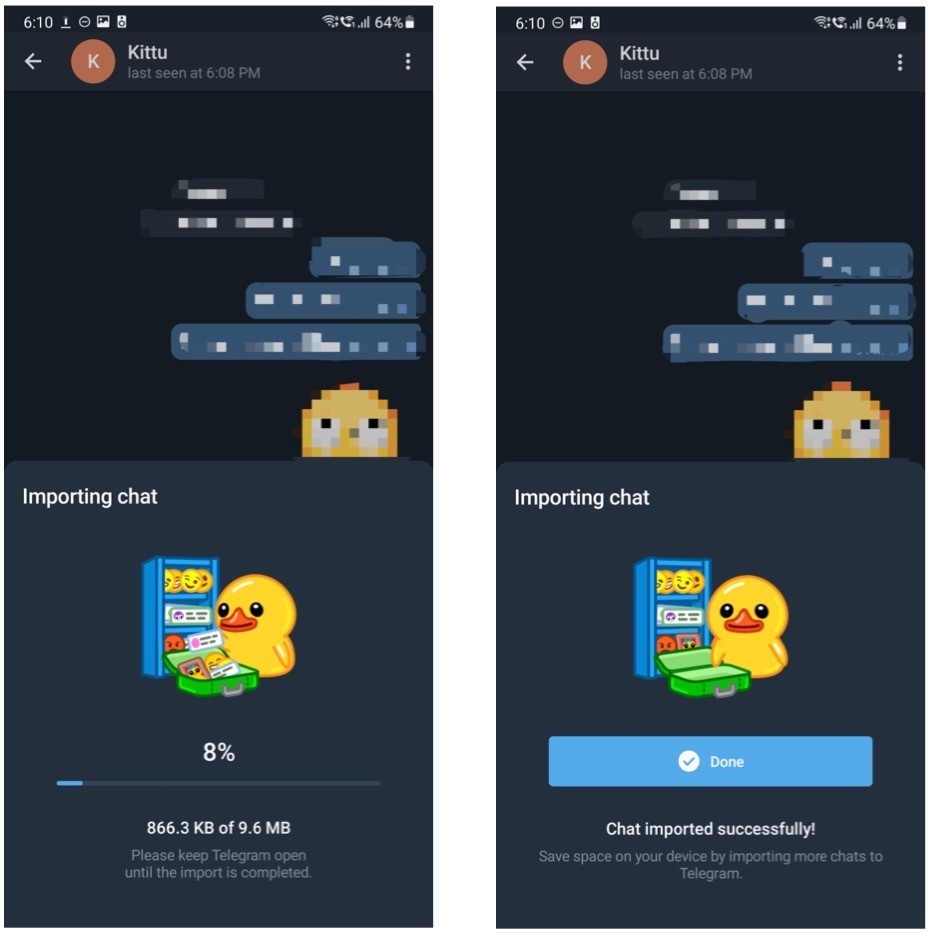 انتقال پیام ها از واتس اپ به تلگرام
